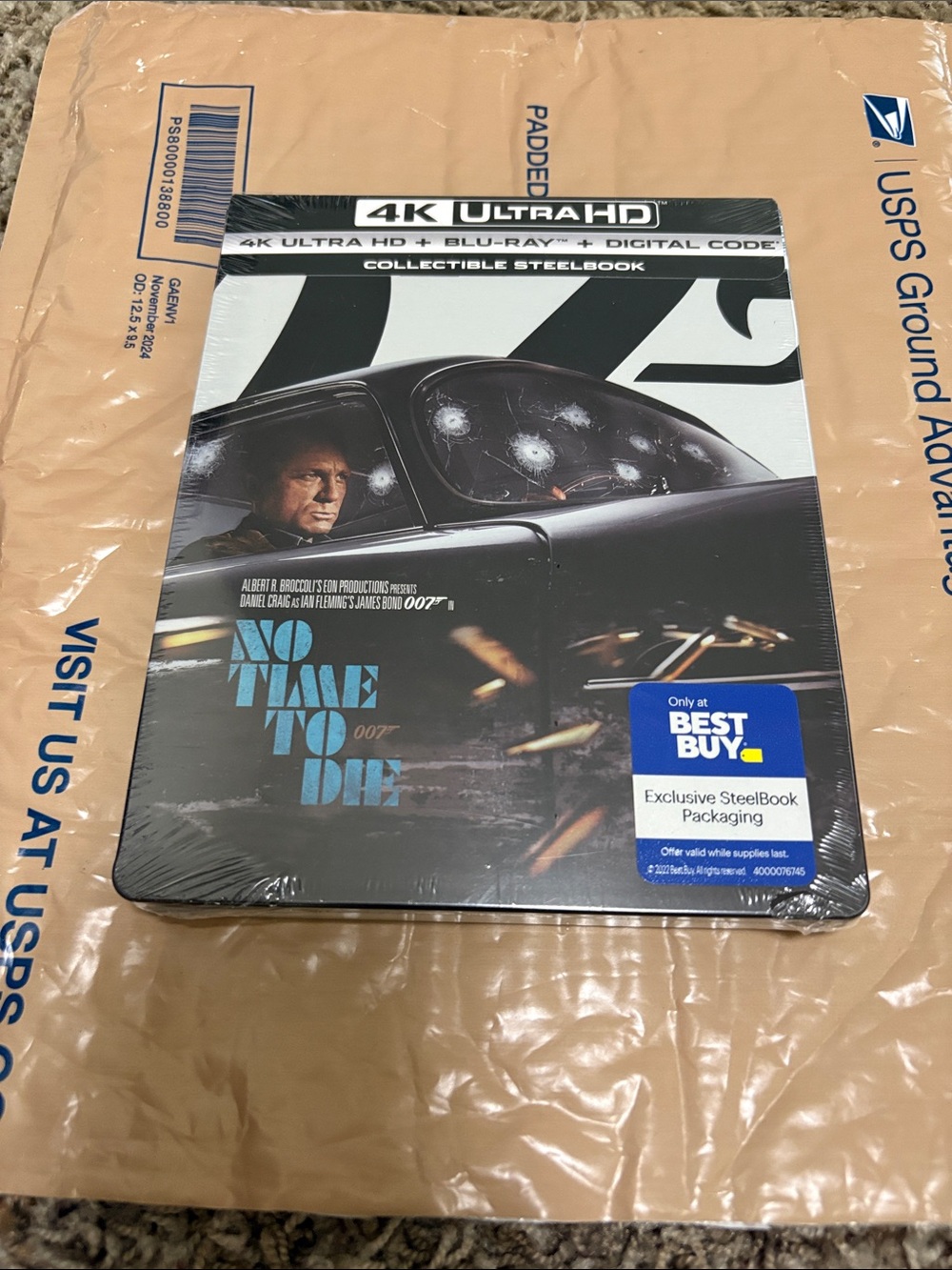 No Time To Die 4K Ultra HD + Blu Ray + Digital Collectible Steelbook Sealed 007